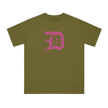 Detroit 'Old English D' T-Shirt (Apple Blossom Pink) | Unisex Organic