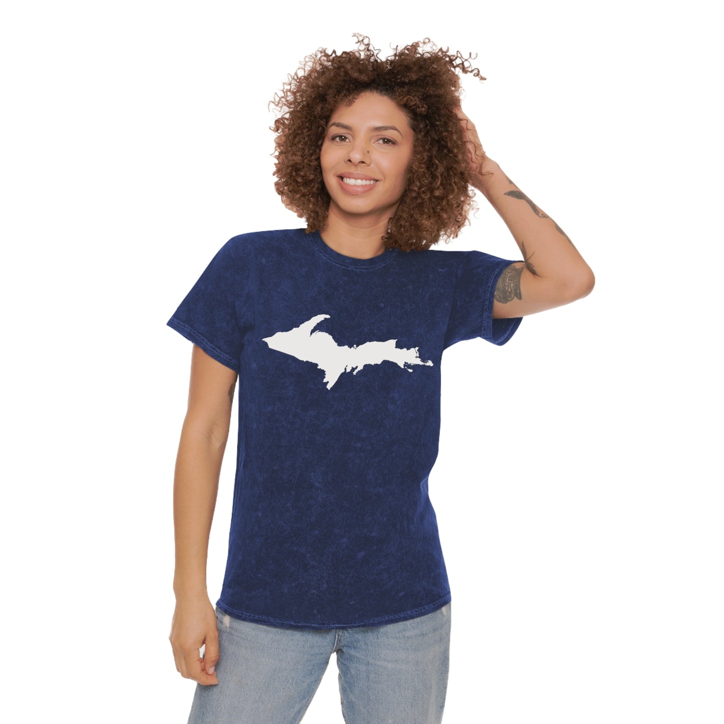 Michigan Upper Peninsula T-Shirt (w/ UP Outline) | Unisex Mineral Wash