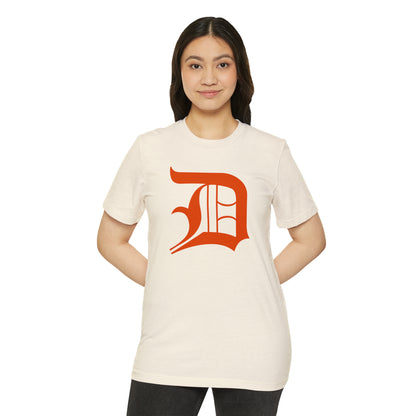 Detroit 'Old English D' T-Shirt (Maple Leaf Orange) | Unisex Recycled Organic