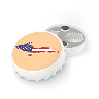 Michigan Upper Peninsula Bottle Opener (w/ UP USA Flag ) | Pale Apricot