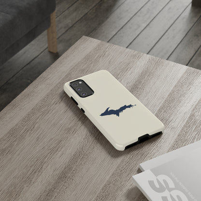 Michigan Upper Peninsula Tough Phone Case (Ivory w/ Navy UP Outline) | Samsung & Pixel Android