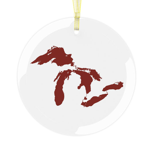 Great Lakes Christmas Ornament | Clear Glass - Cherryland Red
