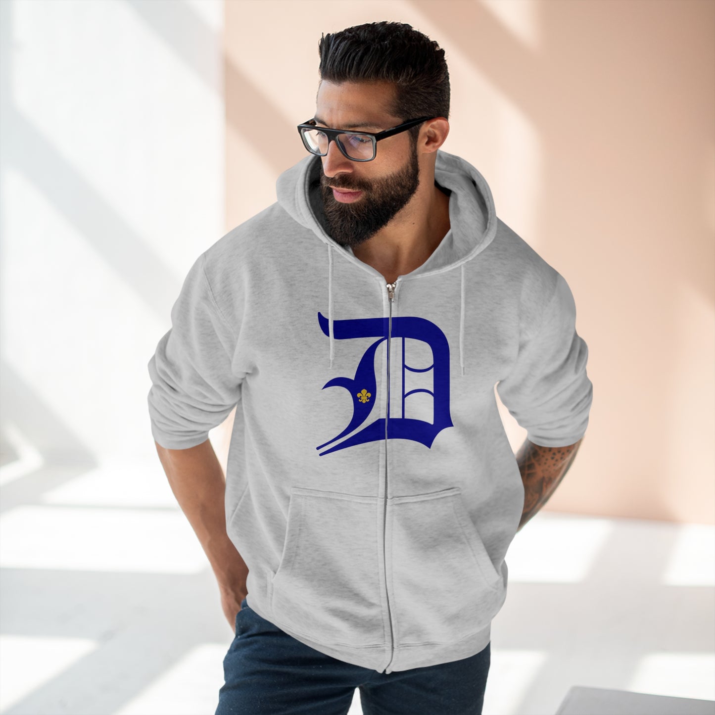 Detroit 'Old English D' Hoodie (Full-Body Founders Edition) | Unisex Full Zip