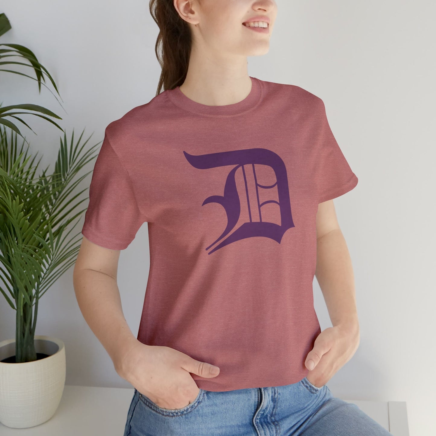 Detroit 'Old English D' T-Shirt (Plum) | Unisex Standard