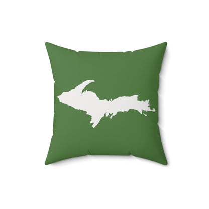 Michigan Upper Peninsula Accent Pillow (w/ UP Outline) | Pine Green