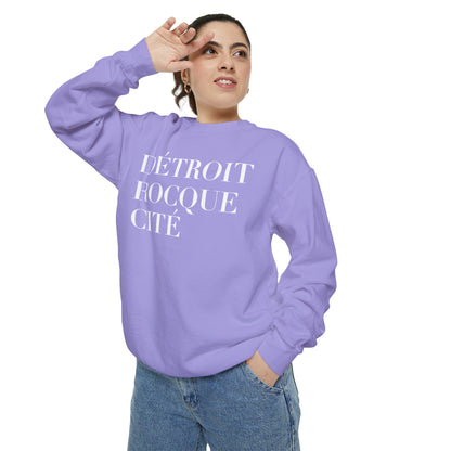 'Détroit Rocque Cité' Sweatshirt | Unisex Garment Dyed