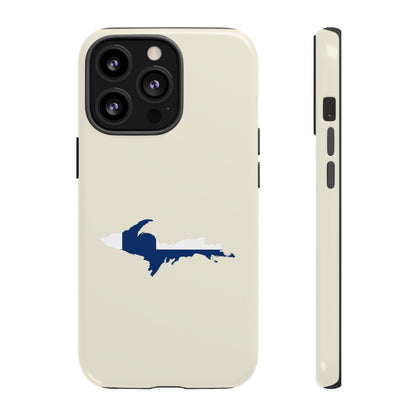 Michigan Upper Peninsula Tough Phone Case (Ivory Color w/ UP Finland Flag Outline) | Apple iPhone