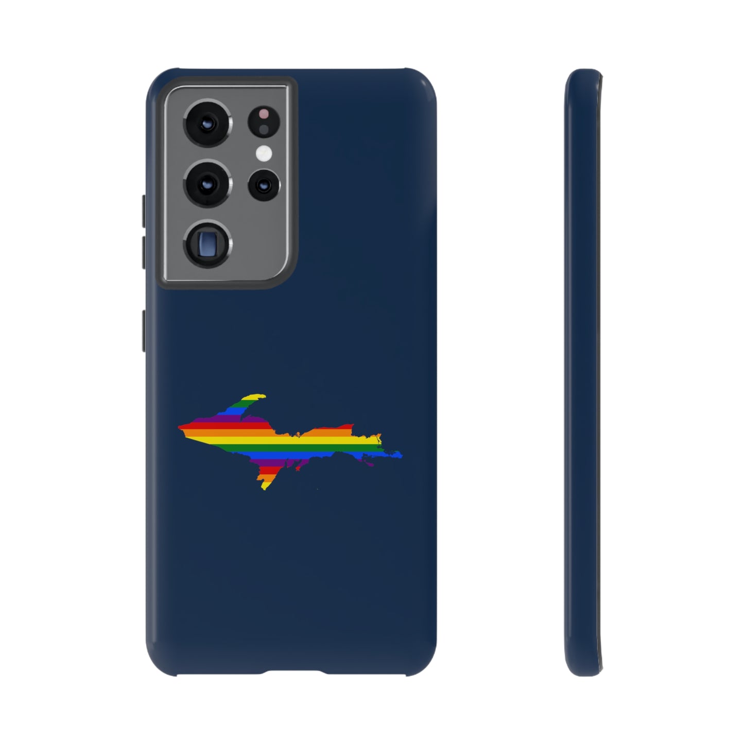 Michigan Upper Peninsula Tough Phone Case (Navy w/ UP Pride Flag Outline) | Samsung & Pixel Android