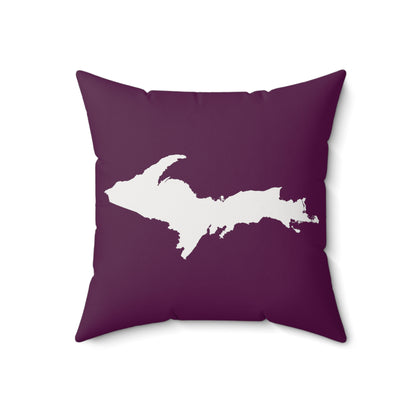 Michigan Upper Peninsula Accent Pillow (w/ UP Outline) | Tyrian Purple