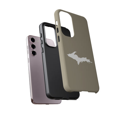 Michigan Upper Peninsula Tough Phone Case (Petoskey Stone Beige w/ UP Outline) | Samsung & Pixel Android