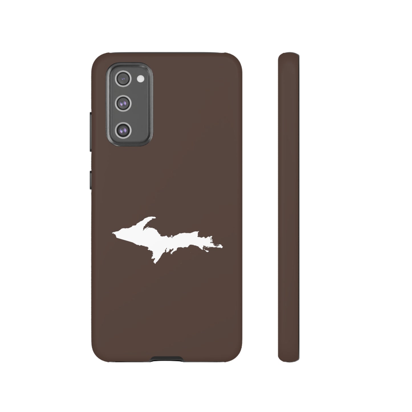 Michigan Upper Peninsula Tough Phone Case (Hickory Color w/ UP Outline) | Samsung & Pixel Android