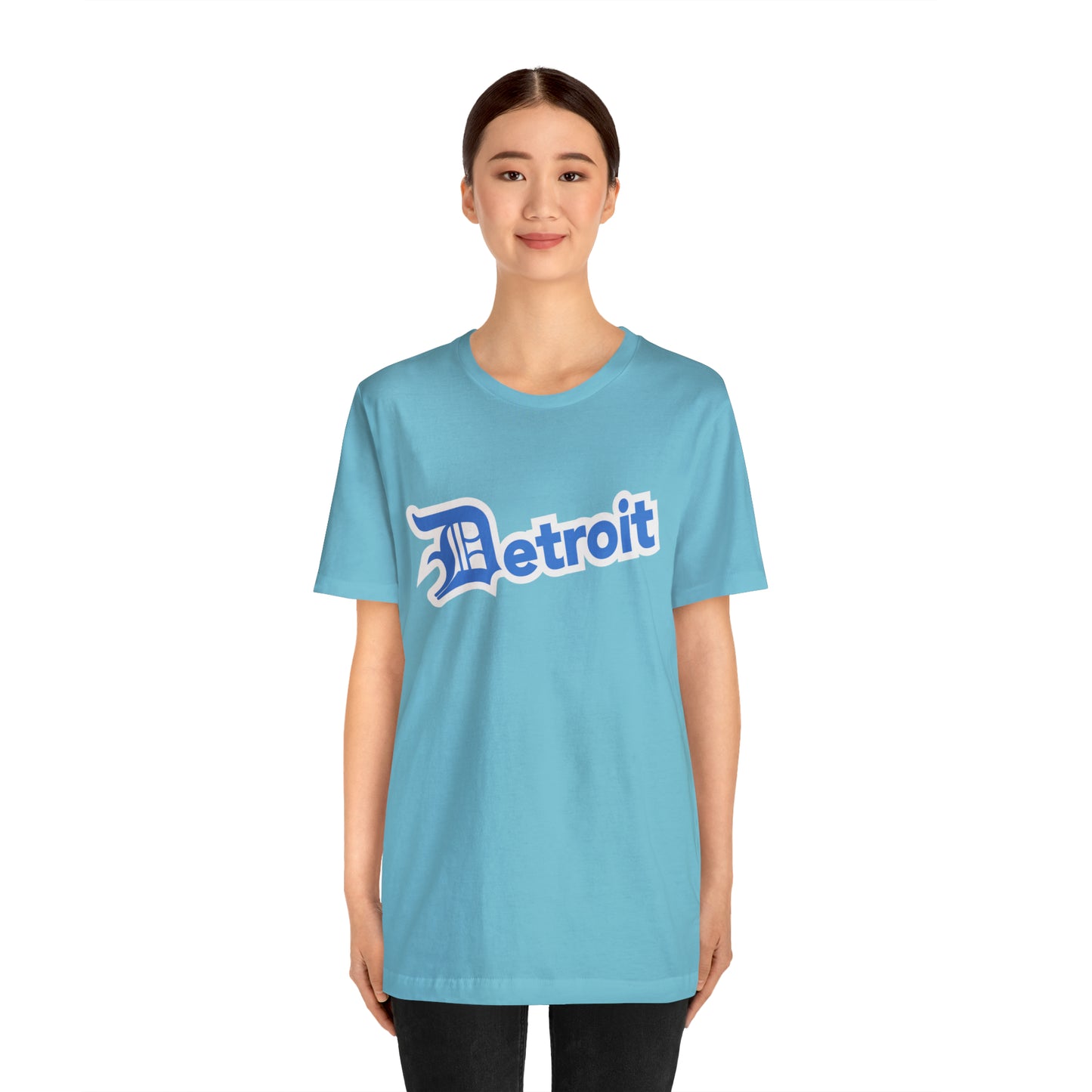 'Detroit' T-Shirt (Azure w/ Old English 'D') | Unisex Standard