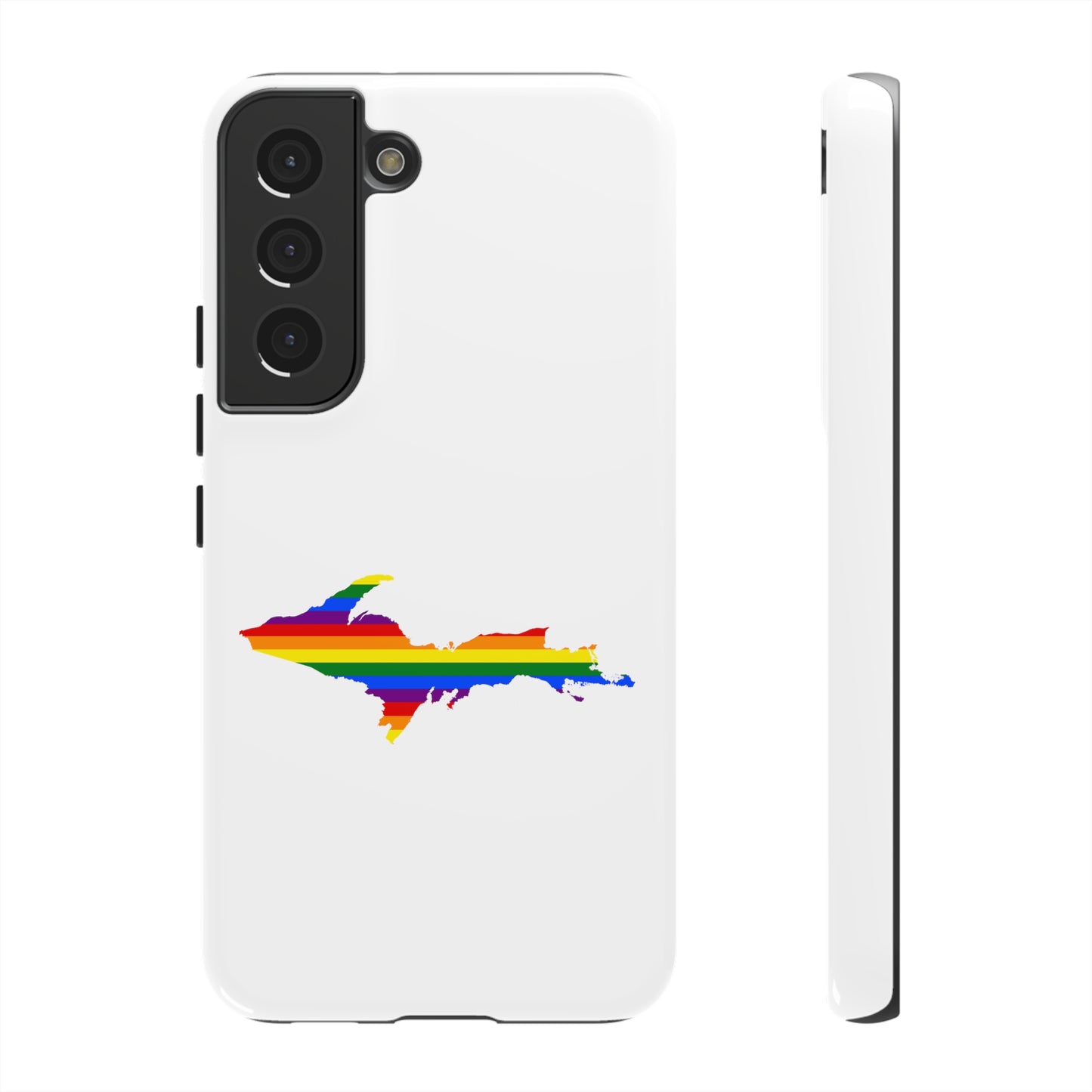 Michigan Upper Peninsula Tough Phone Case (w/ UP Pride Flag Outline) | Samsung & Pixel Android