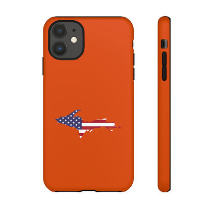 Michigan Upper Peninsula Tough Phone Case (Maple Leaf Orange w/ UP USA Outline) | Apple iPhone