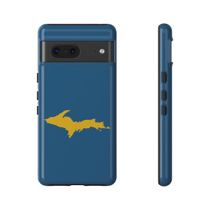 Michigan Upper Peninsula Tough Phone Case (Blueberry w/ Gold UP Outline) | Samsung & Pixel Android