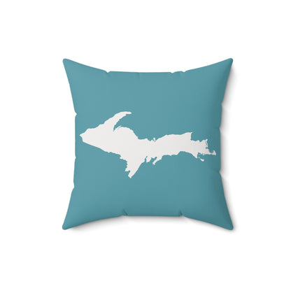 Michigan Upper Peninsula Accent Pillow (w/ UP Outline) | Lake Huron Blue