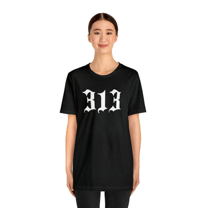 Detroit '313' T-Shirt (Old English Font) | Unisex Standard Fit