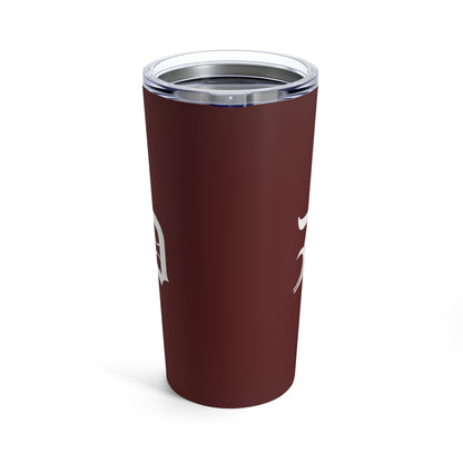 Detroit 'Old English D' Tumbler | Cherrywood Color - 20oz