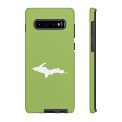 Michigan Upper Peninsula Tough Phone Case (Gooseberry Green w/ UP Outline) | Samsung & Pixel Android