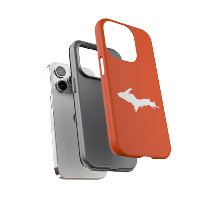 Michigan Upper Peninsula Tough Phone Case (Maple Leaf Orange w/ UP Outline) | Apple iPhone