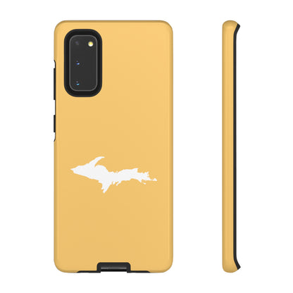 Michigan Upper Peninsula Tough Phone Case (Citrine Color w/ UP Outline) | Samsung & Pixel Android