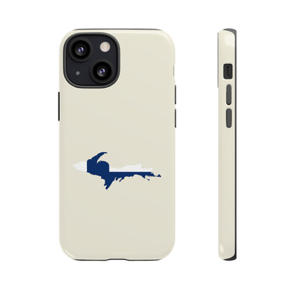 Michigan Upper Peninsula Tough Phone Case (Ivory Color w/ UP Finland Flag Outline) | Apple iPhone