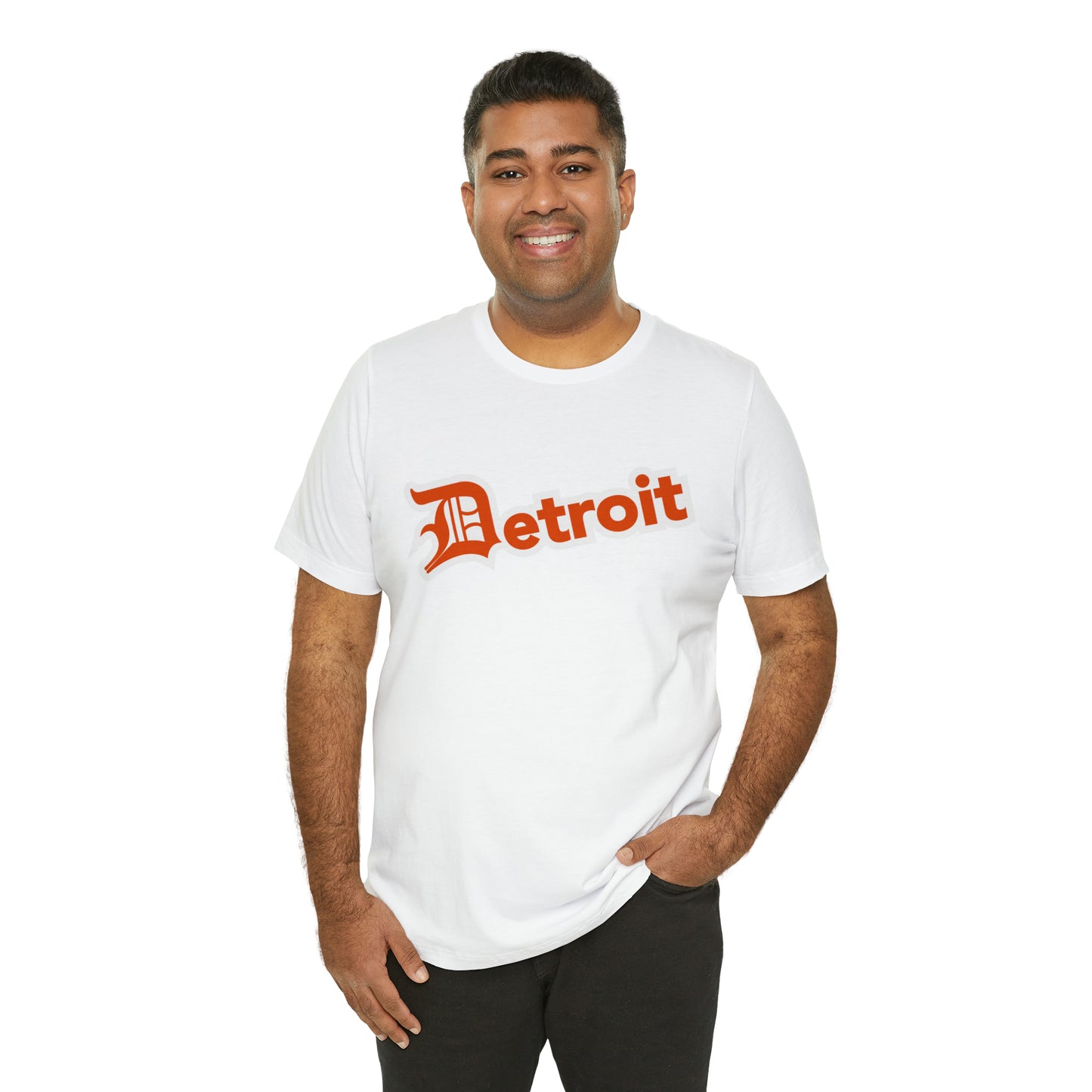 'Detroit' T-Shirt (Maple Leaf Orange w/ Old English 'D') | Unisex Standard