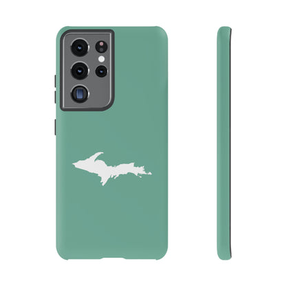 Michigan Upper Peninsula Tough Phone Case ('64 Metallic Mint Green w/ UP Outline) | Samsung & Pixel Android