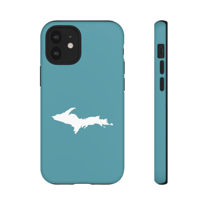 Michigan Upper Peninsula Tough Phone Case (Lake Huron Blue w/ UP Outline) | Apple iPhone