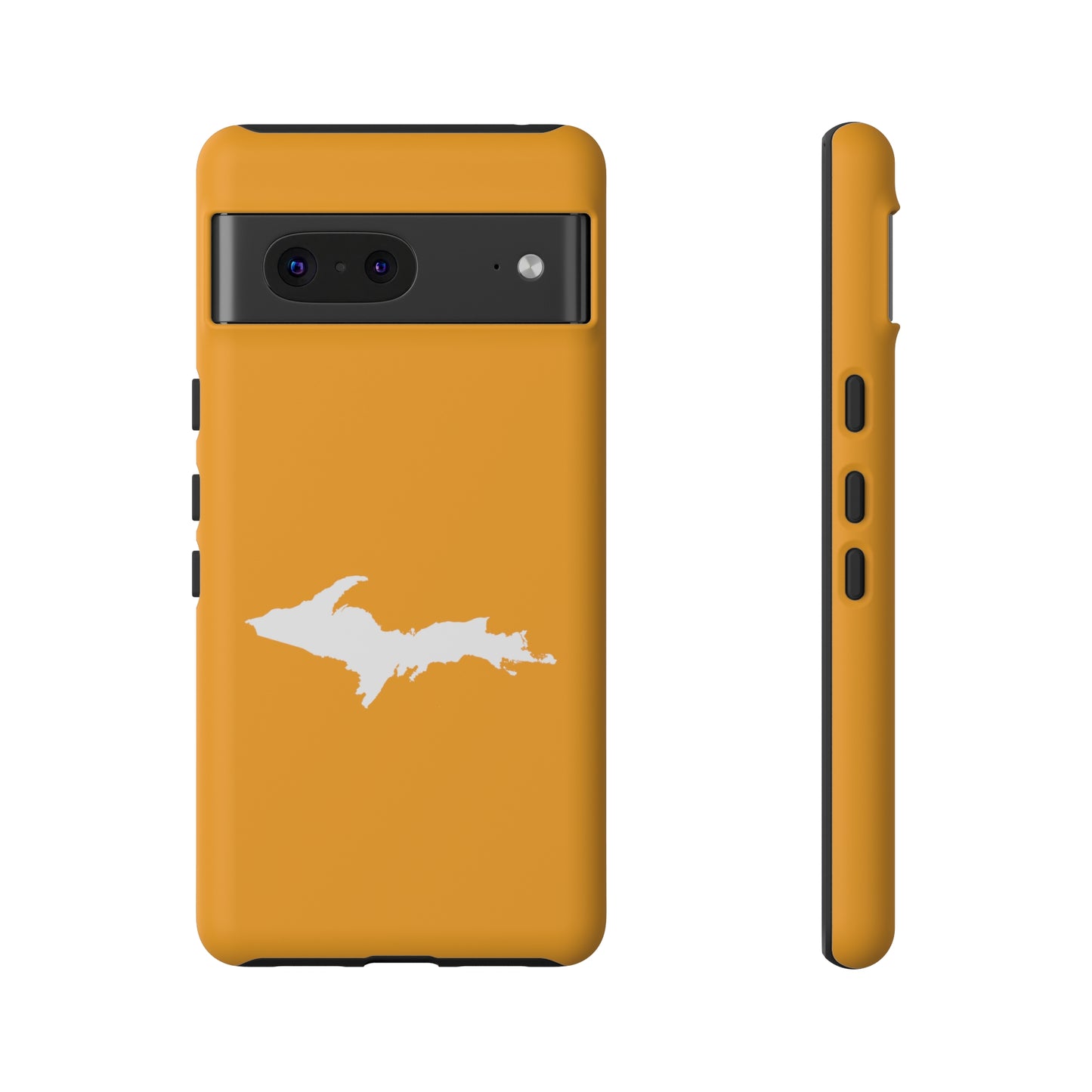 Michigan Upper Peninsula Tough Phone Case (Autumn Birch Leaf Color w/ UP Outline) | Samsung & Pixel Android