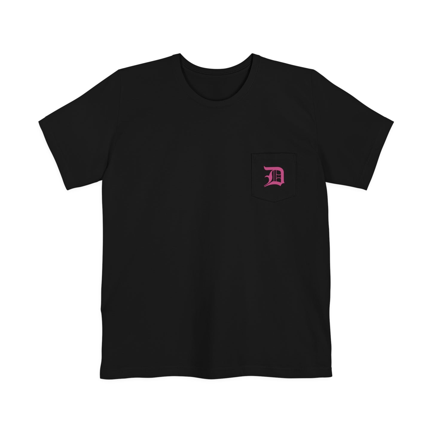 Detroit 'Old English D' Pocket T-Shirt (Apple Blossom Pink) | Unisex Standard