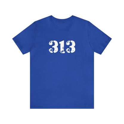 Detroit '313' T-Shirt (Distressed Stencil Font) | Unisex Standard Fit