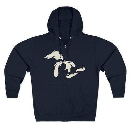 Great Lakes Hoodie (Ivory White) | Unisex Full Zip