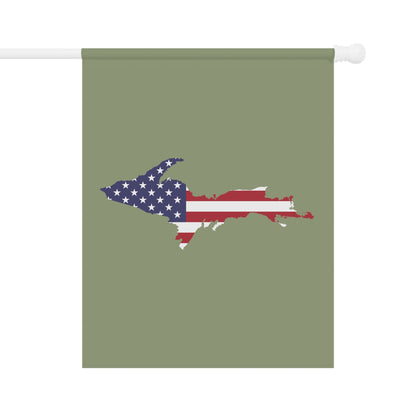 Michigan Upper Peninsula Home & Garden Flag (w/ UP USA Flag) | Beachgrass Green