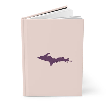 Michigan Upper Peninsula Hardcover Journal (Champagne Pink w/ Plum Outline) | Ruled - 150pgs