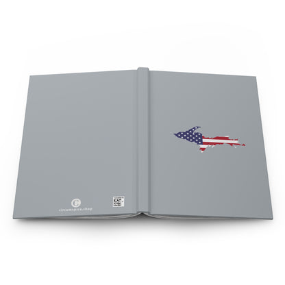 Michigan Upper Peninsula Hardcover Journal (w/ UP USA Flag) | Ruled - Silver