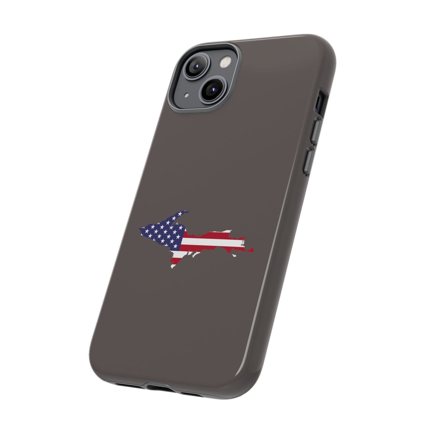 Michigan Upper Peninsula Tough Phone Case (Warren Tank Grey w/ UP USA Outline) | Apple iPhone