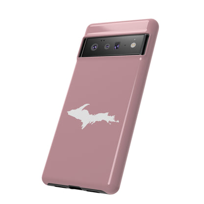 Michigan Upper Peninsula Tough Phone Case (Cherry Blossom Color w/ UP Outline) | Samsung & Pixel Android