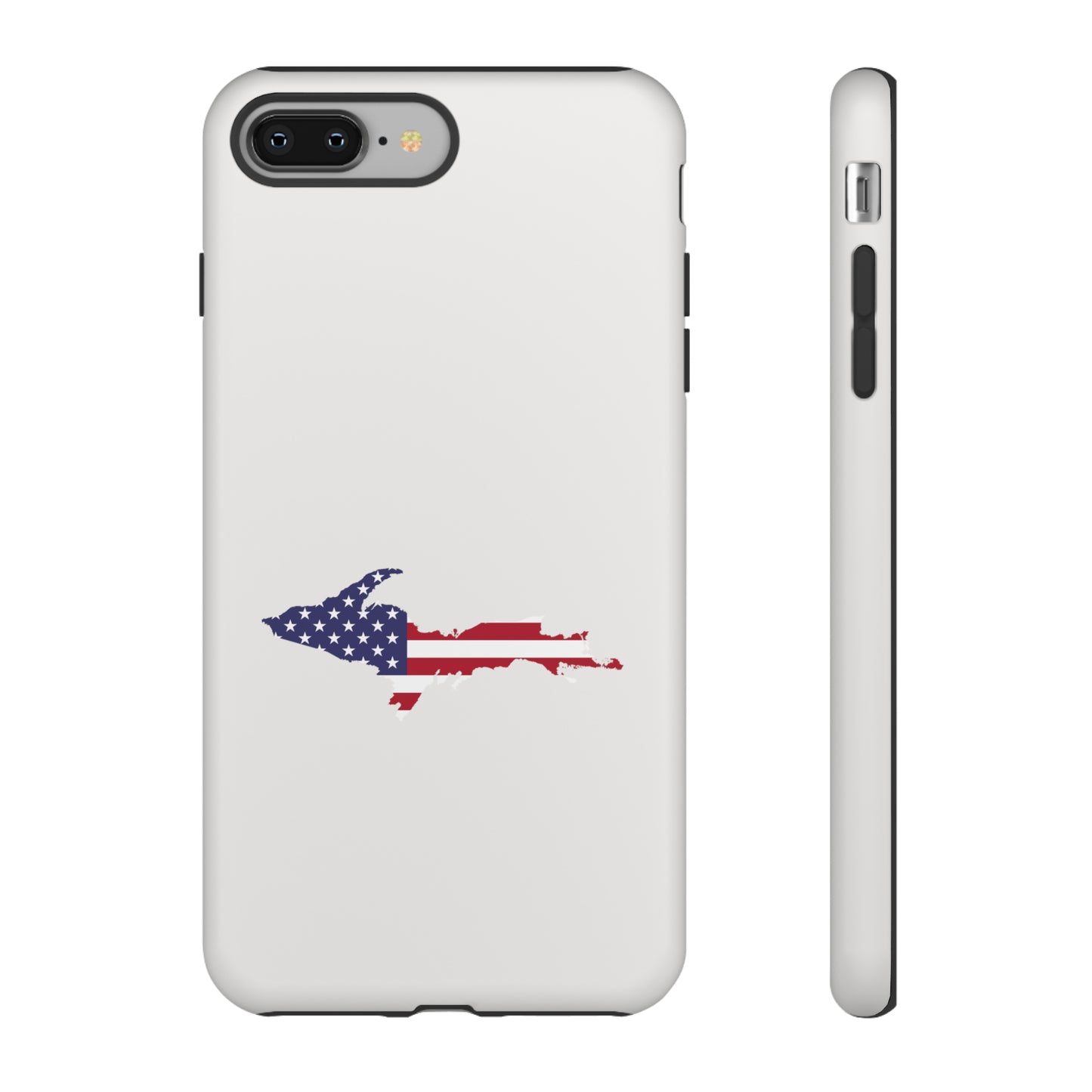 Michigan Upper Peninsula Tough Phone Case (Birch Bark White w/ UP USA Outline) | Apple iPhone