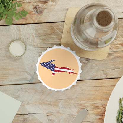 Michigan Upper Peninsula Bottle Opener (w/ UP USA Flag ) | Pale Apricot