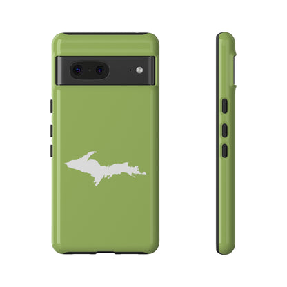 Michigan Upper Peninsula Tough Phone Case (Gooseberry Green w/ UP Outline) | Samsung & Pixel Android