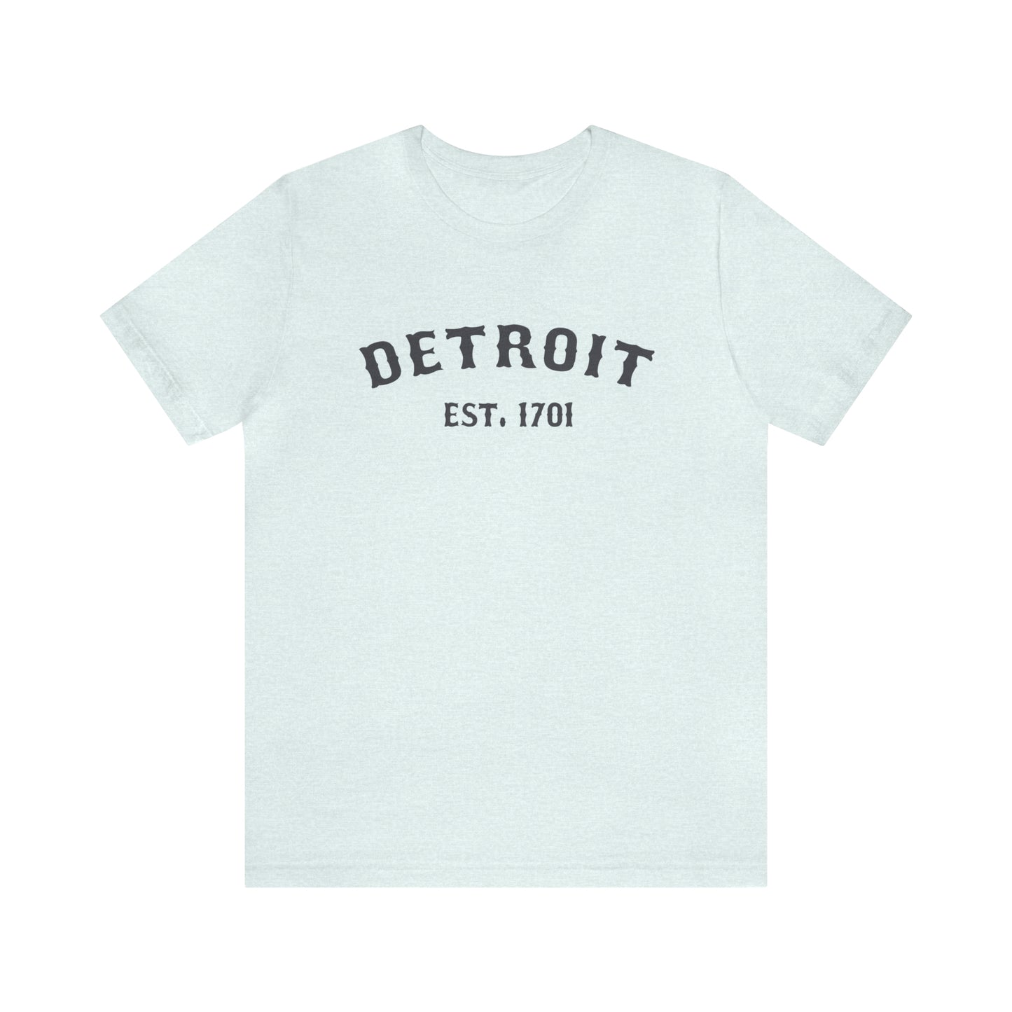 'Detroit EST. 1701' T-Shirt (Iron Ore Grey Ballpark Font) | Unisex Standard