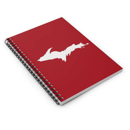 Michigan Upper Peninsula Spiral Notebook (w/ UP Outline) | Thimbleberry Red