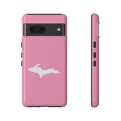 Michigan Upper Peninsula Tough Phone Case ('67 Caddie Pink w/ UP Outline) | Samsung & Pixel Android