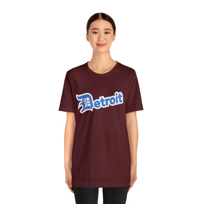 'Detroit' T-Shirt (Azure w/ Old English 'D') | Unisex Standard