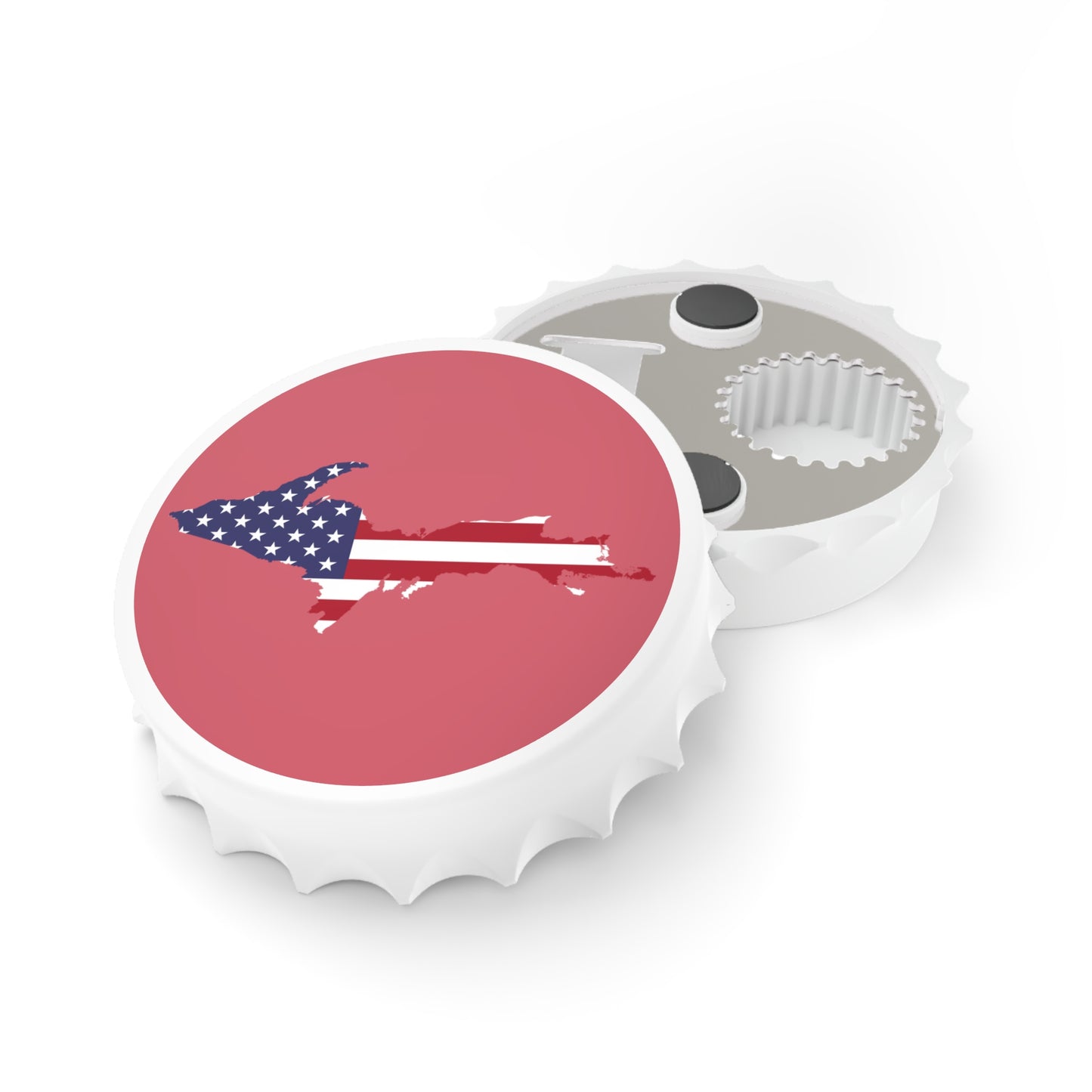 Michigan Upper Peninsula Bottle Opener (w/ UP USA Flag ) | Watermelon Pink