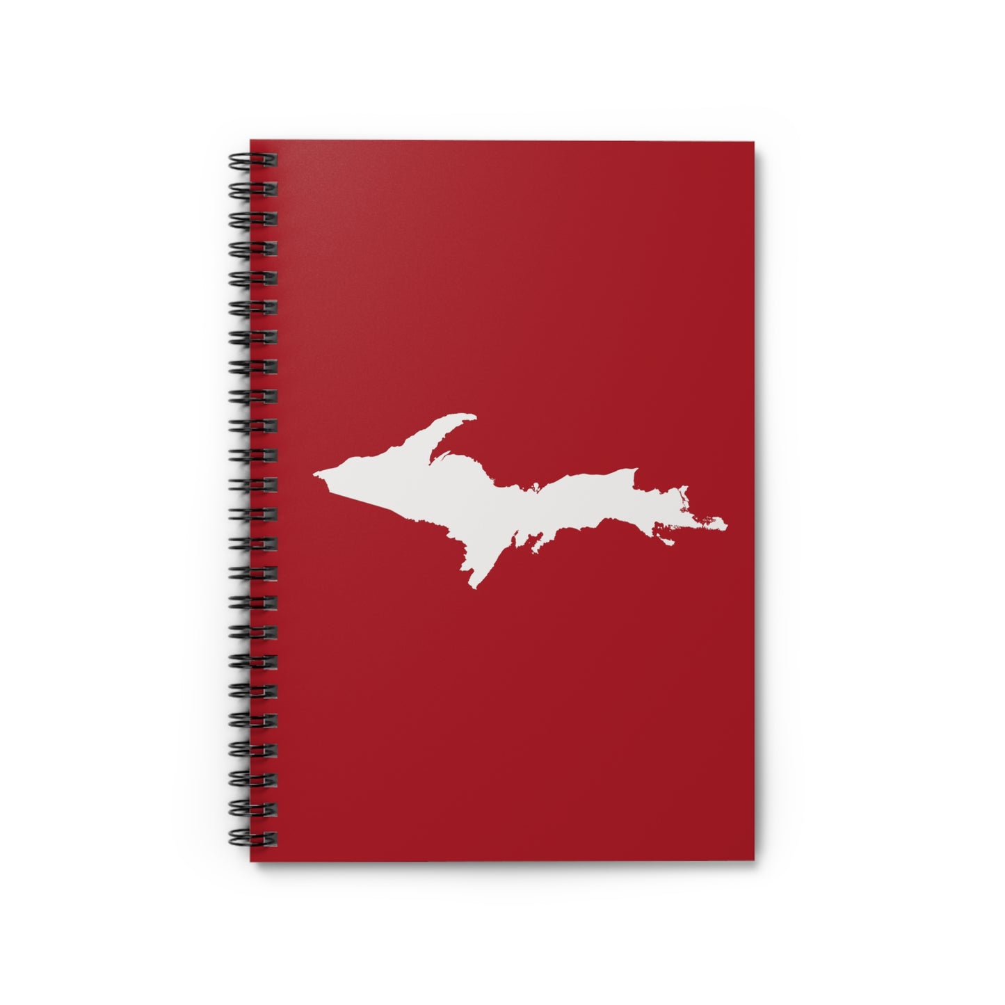 Michigan Upper Peninsula Spiral Notebook (w/ UP Outline) | Thimbleberry Red