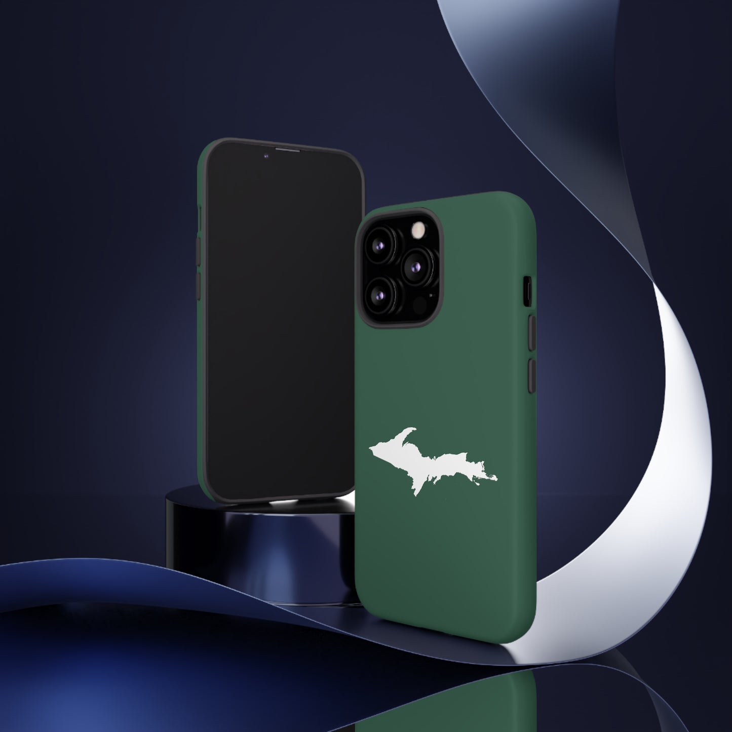 Michigan Upper Peninsula Tough Phone Case (Ginger Ale Green w/ UP Outline) | Apple iPhone