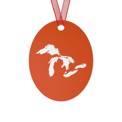 Great Lakes Christmas Ornament | Metal - Maple Leaf Orange