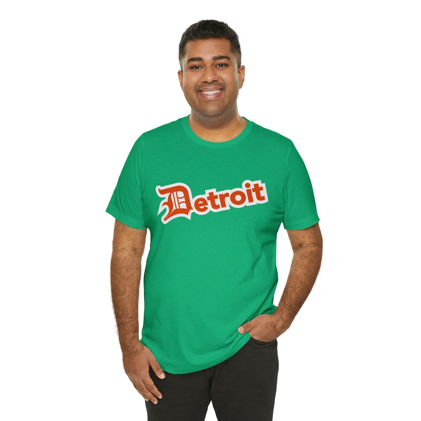 'Detroit' T-Shirt (Maple Leaf Orange w/ Old English 'D') | Unisex Standard